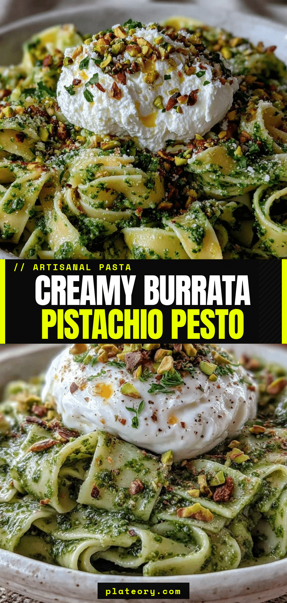 creamy burrata pistachio pesto pasta recipe