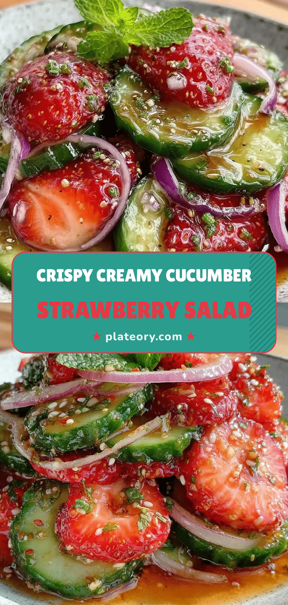 Crispy Cucumber Strawberry Salad recipe
