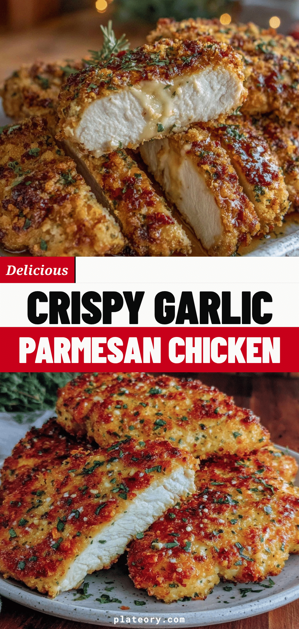 Juicy Garlic Parmesan Crusted Chicken recipe