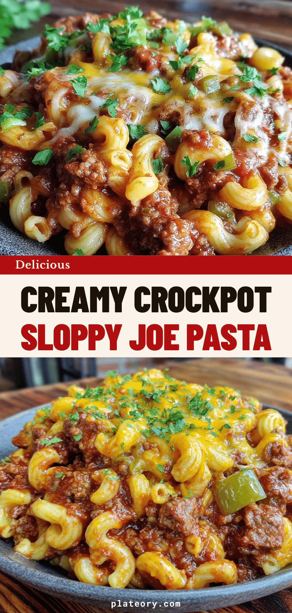 crockpot sloppy joe pasta recipe